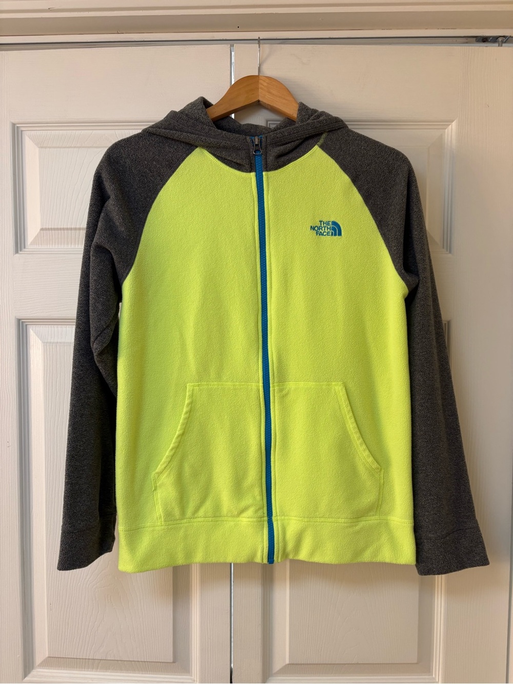 The North Face Kids' Neon Yellow & Gray Fleece Zip Hoodie